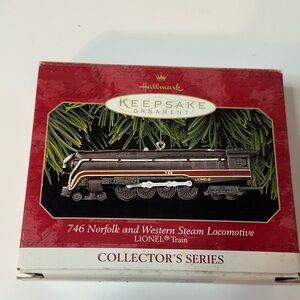 Hallmark Keepsake Ornament 746 Norfolk and Western Steam Locomotive Lionel 1999-